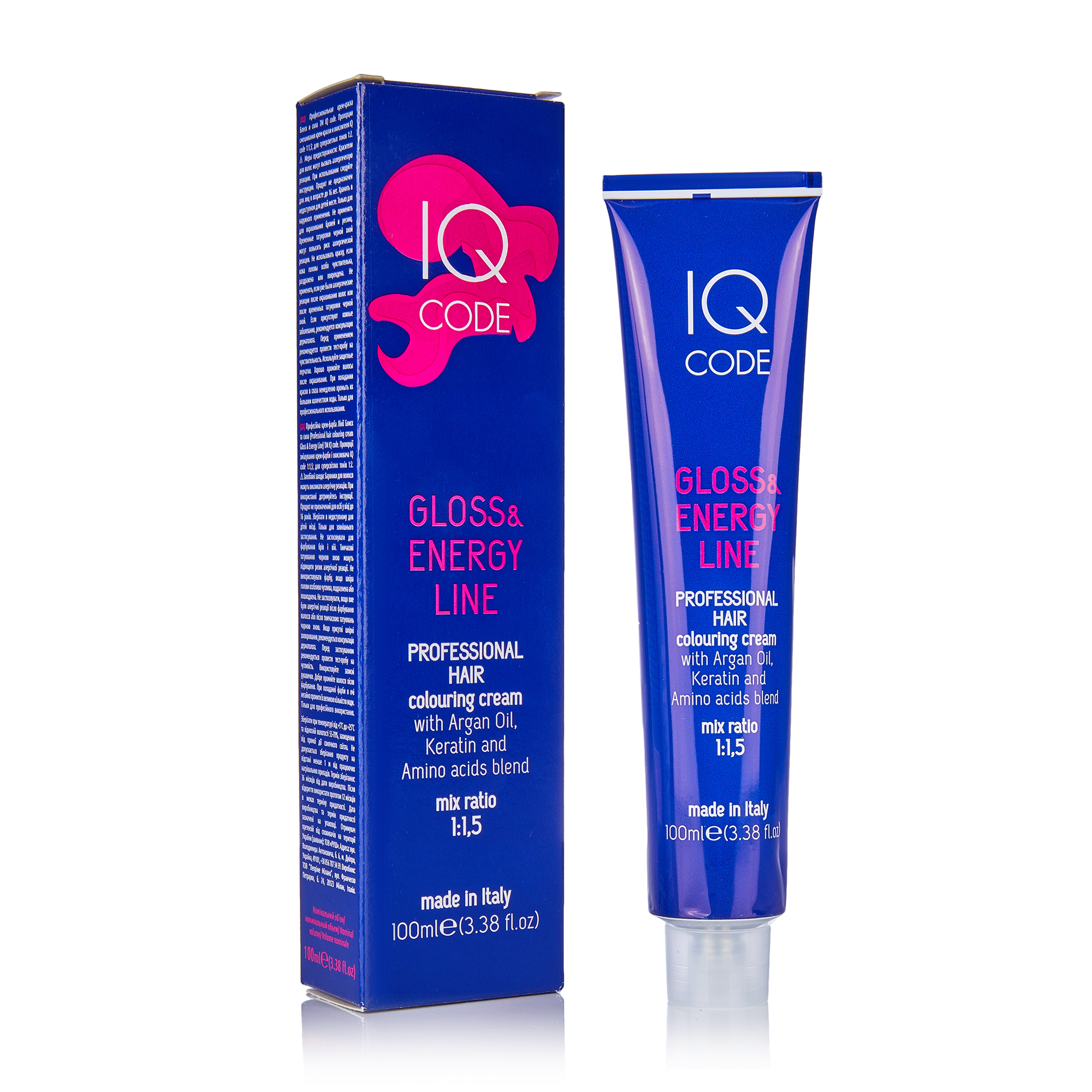 Професійна фарба для волосся IQ Code Gloss &amp; Energy Line, 10/13 Платиновий блондин попелястий золотистий, 100 мл